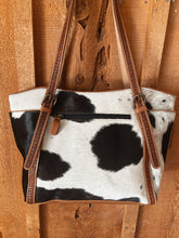 Load image into Gallery viewer, Briggs Hand-tooled & Hairon Hide Bag