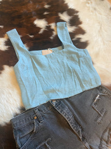 Indigo Square Neck Top