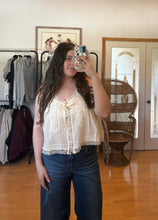 Load image into Gallery viewer, Tie Front Lace Tank
