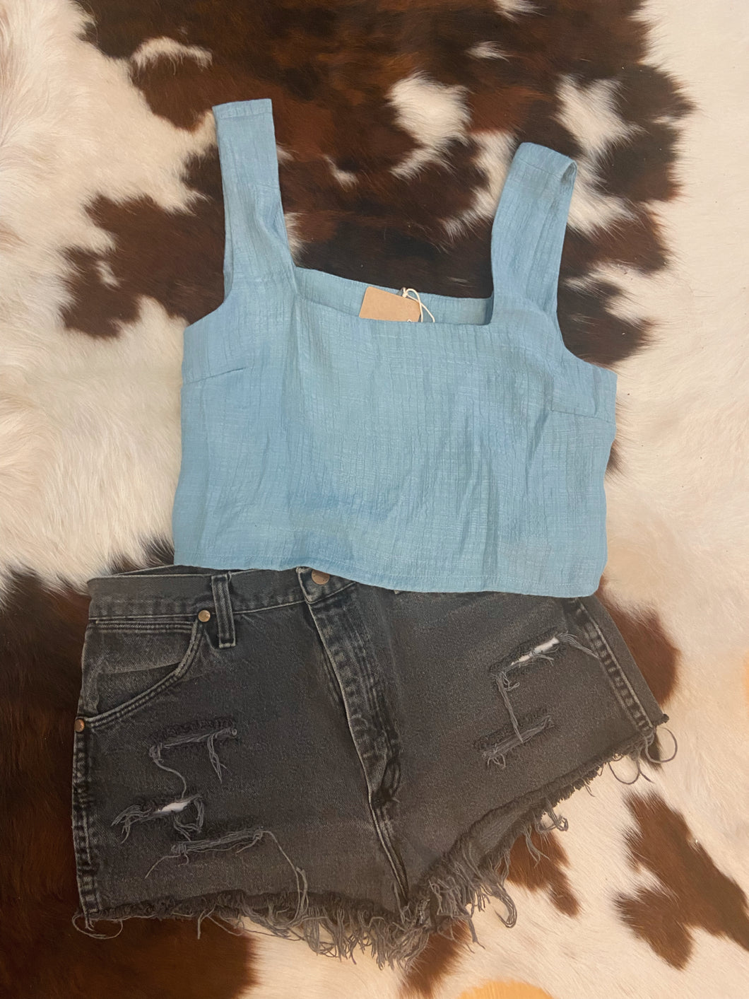 Indigo Square Neck Top