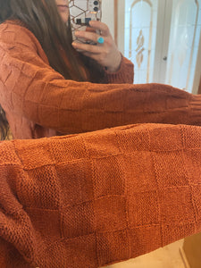 Rust Checker Sweater