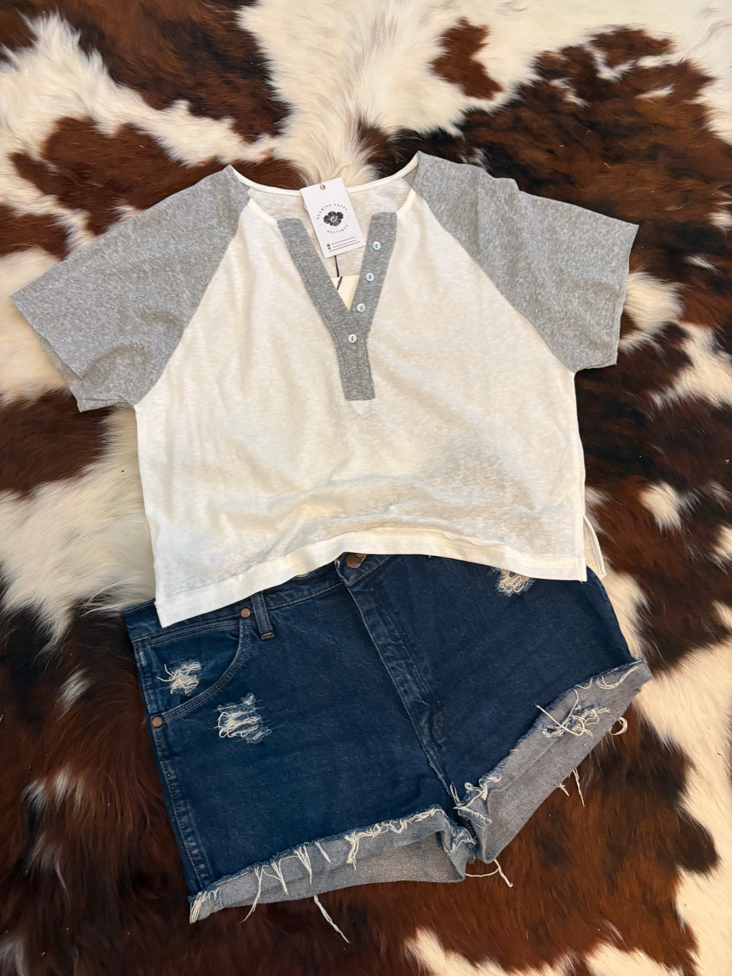 Henley V-Neck Top