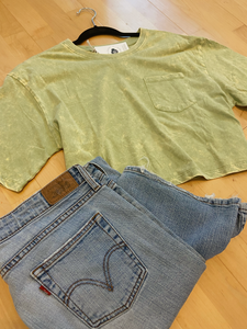 Pale Olive Cropped Tee