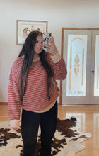 Load image into Gallery viewer, Red &amp; White Stripe Sweater
