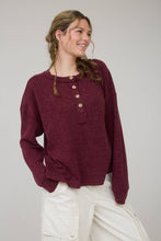 Load image into Gallery viewer, Ribbed Henley Knit Top
