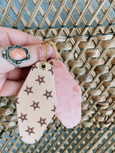 Load image into Gallery viewer, Western Stars Leather &amp; Velvet Keychain
