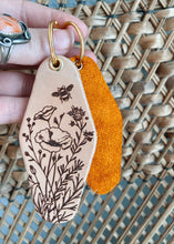 Load image into Gallery viewer, Poppies Leather and Velvet Key Chain
