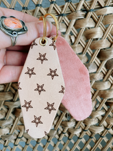 Load image into Gallery viewer, Western Stars Leather &amp; Velvet Keychain
